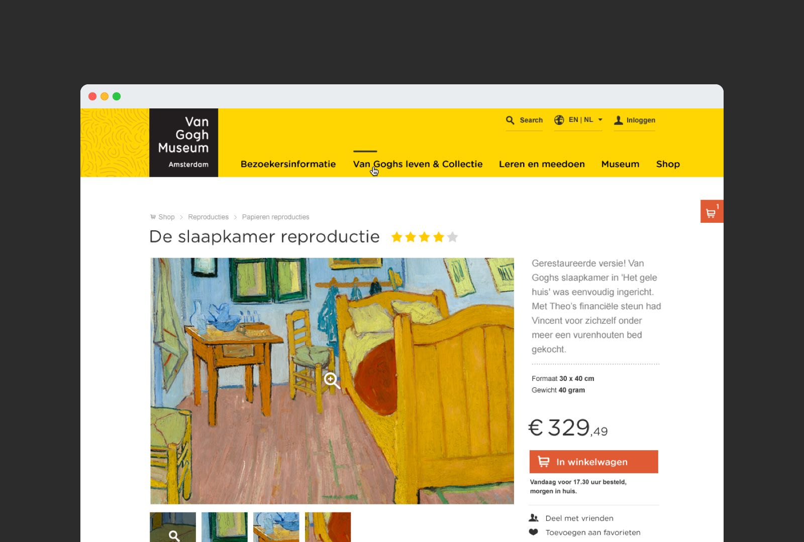 Van Gogh Museum webshop redesign